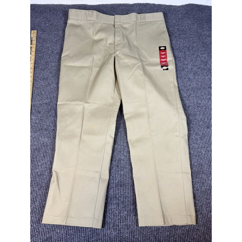 Dickies 874 Work Pants Mens 44x30 Khaki Original Fit Flat Front Straight Leg